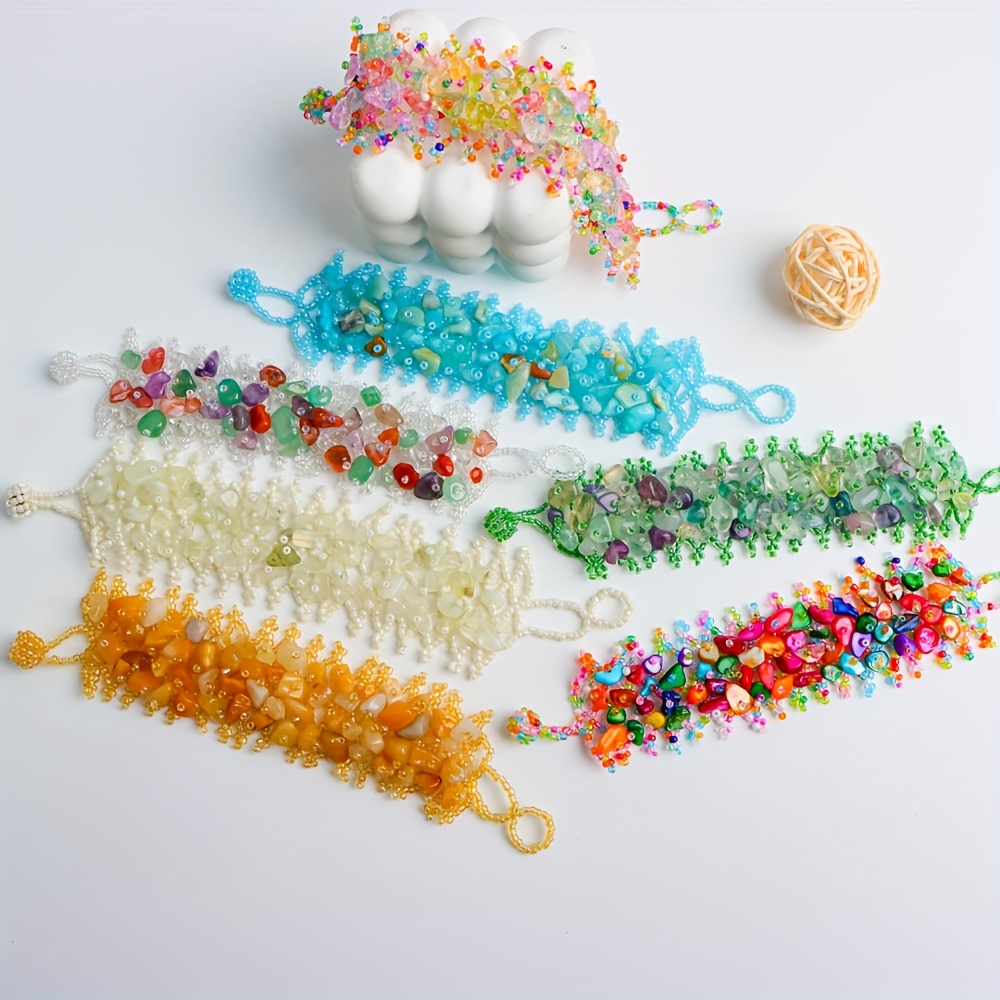 Bohemian Stone Bracelet 3pcs Pack Ethnic Style Adjustable Elastic Bead